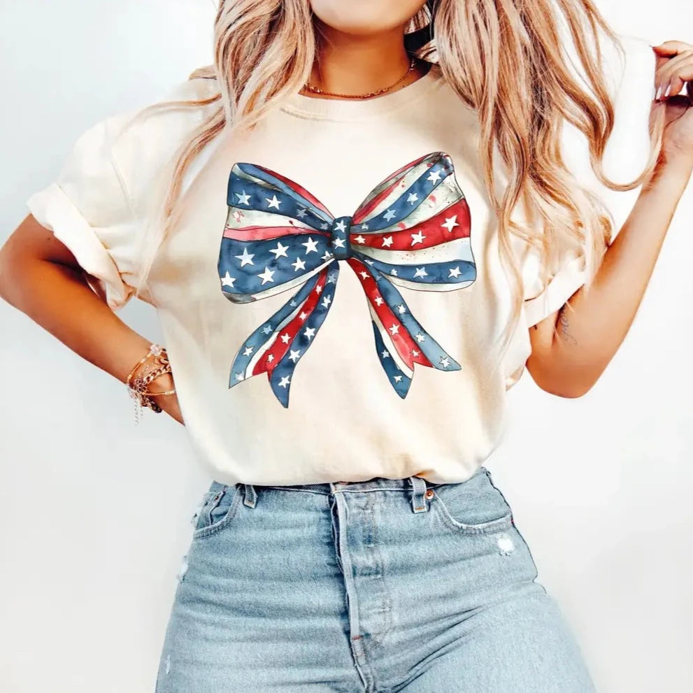 4th of July Bow T-Shirt