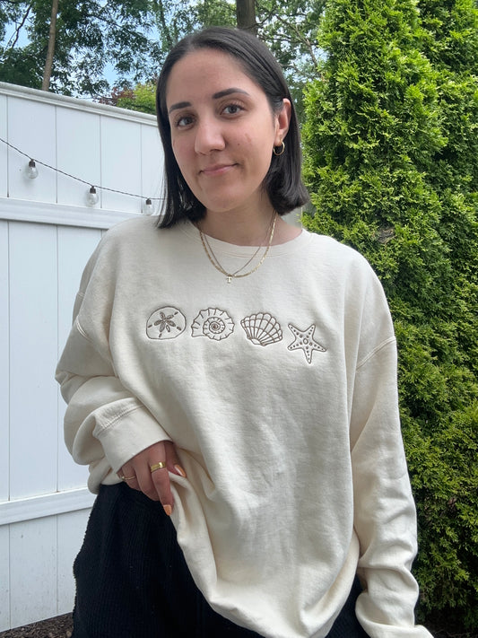 Embroidered Seashells Sweatshirt