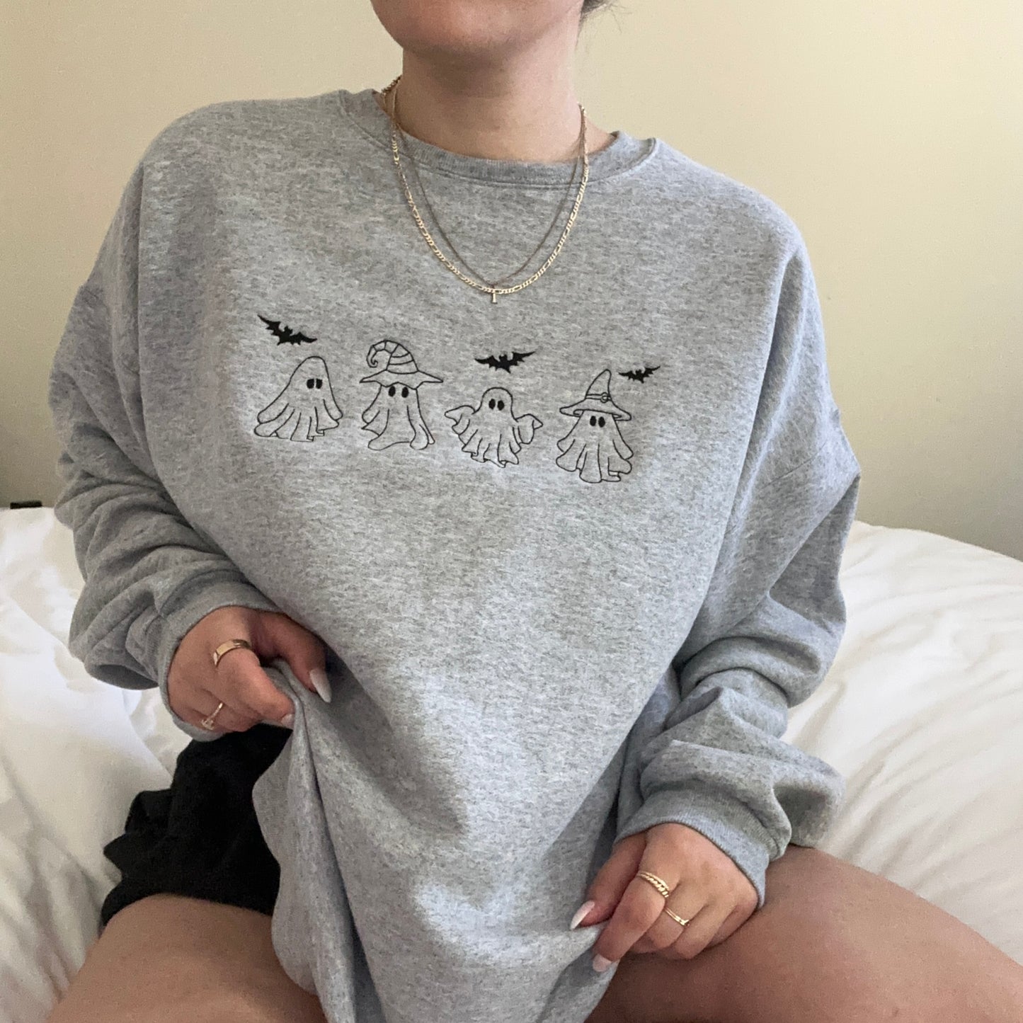 Ghosts Embroidered Sweatshirt