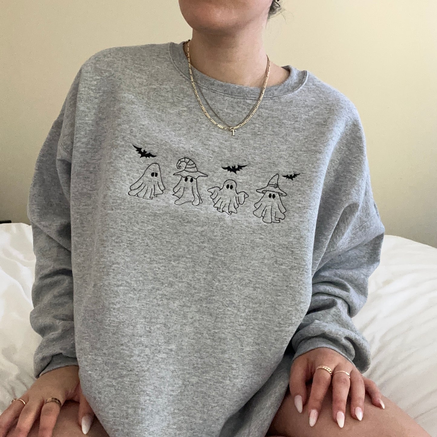 Ghosts Embroidered Sweatshirt