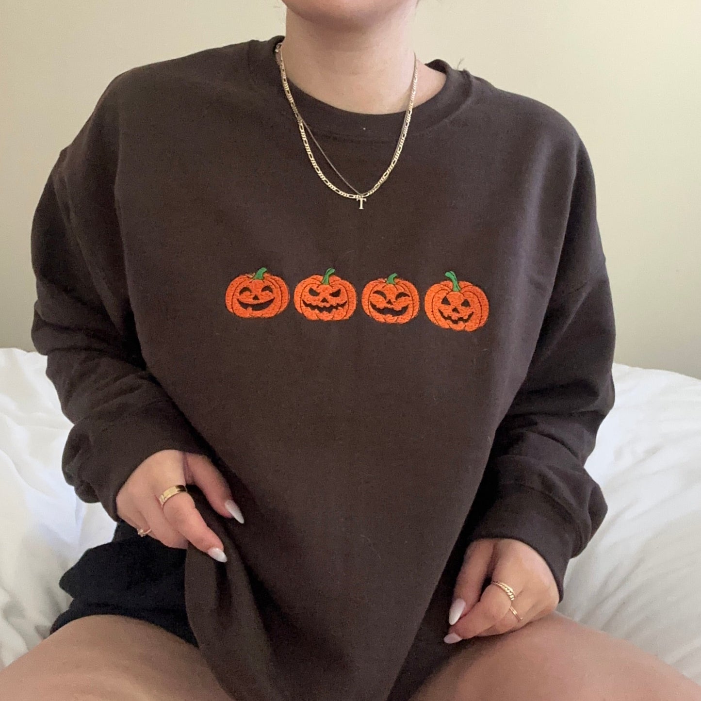 Jack-O-Lanterns Embroidered Sweatshirt