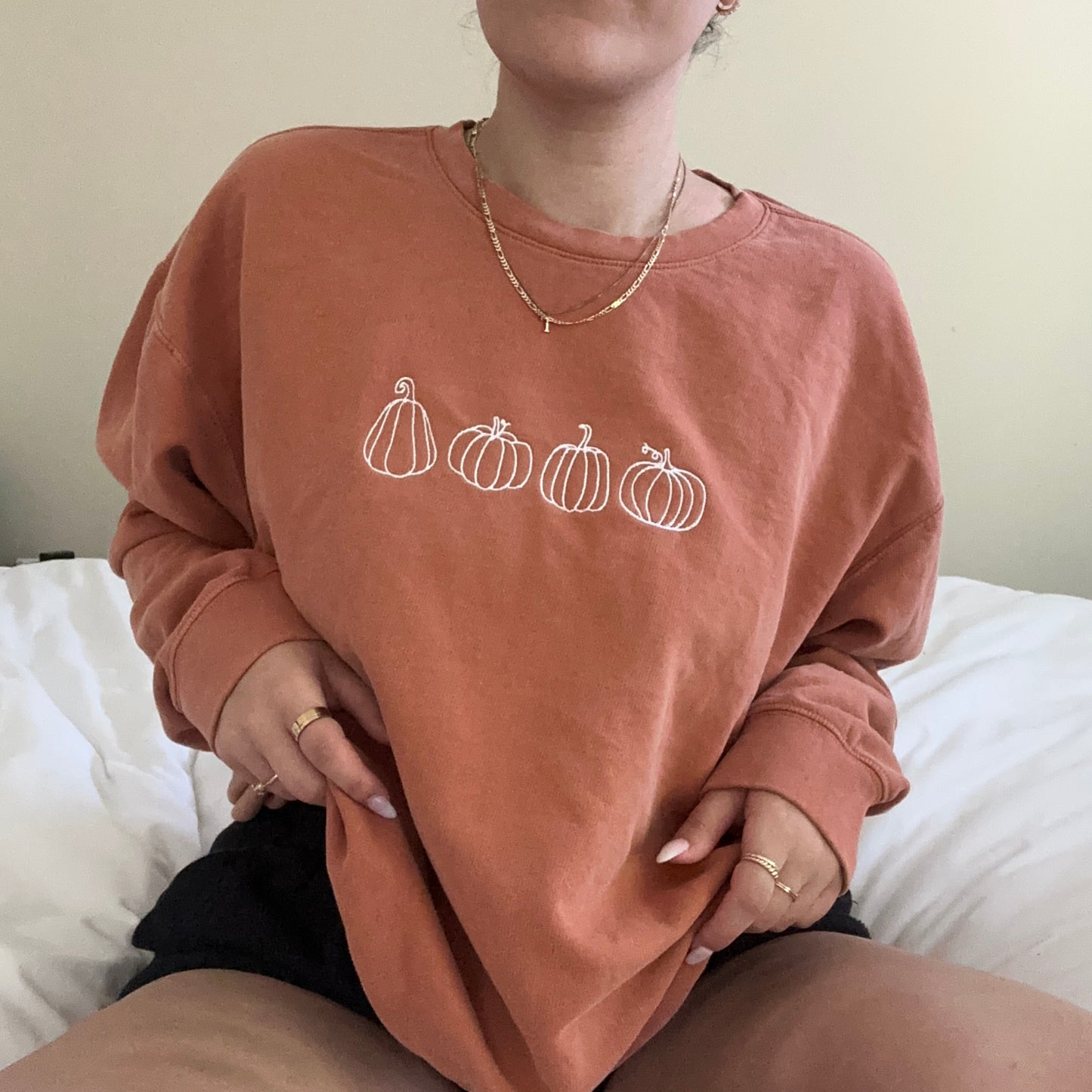 Pumpkins Embroidered Sweatshirt