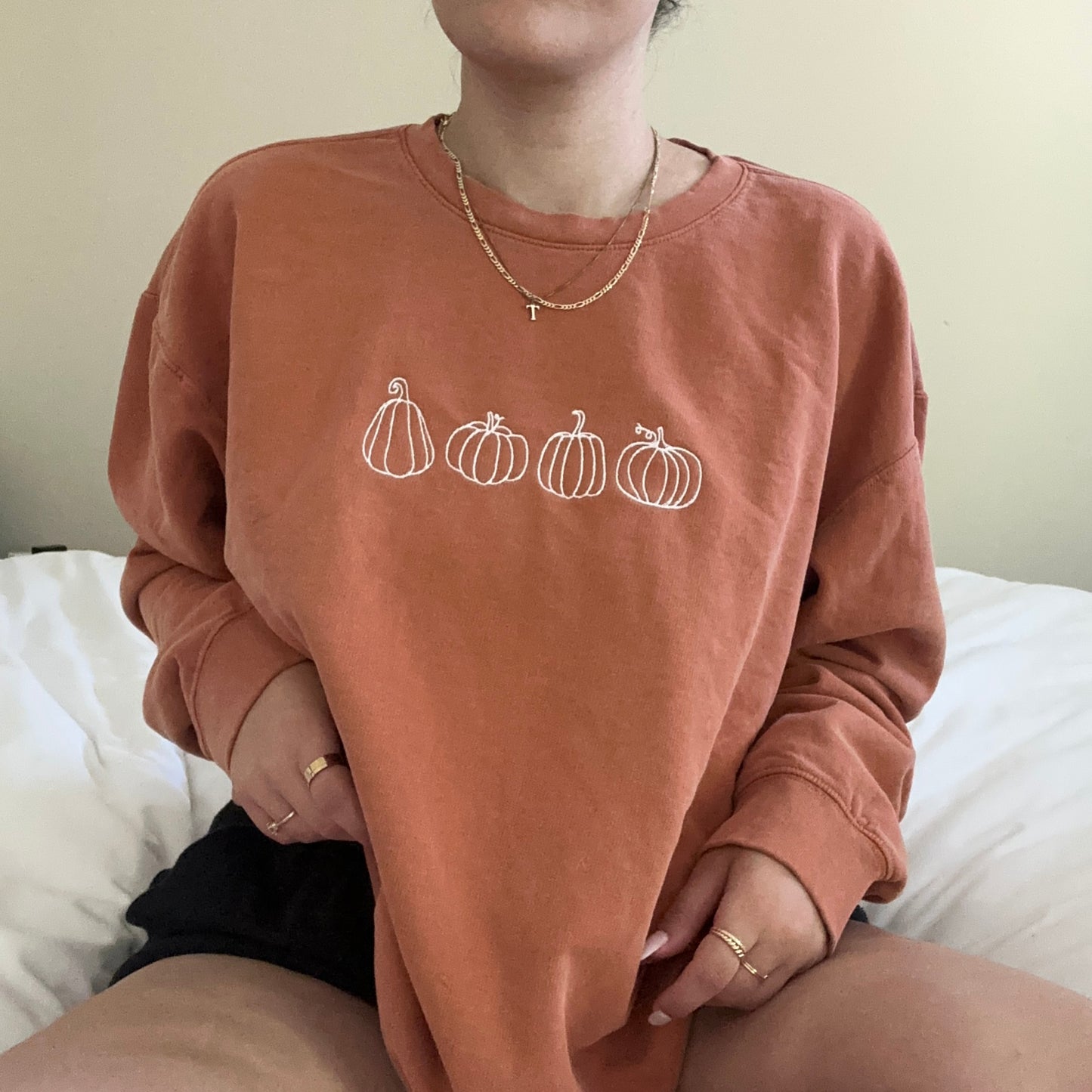 Pumpkins Embroidered Sweatshirt