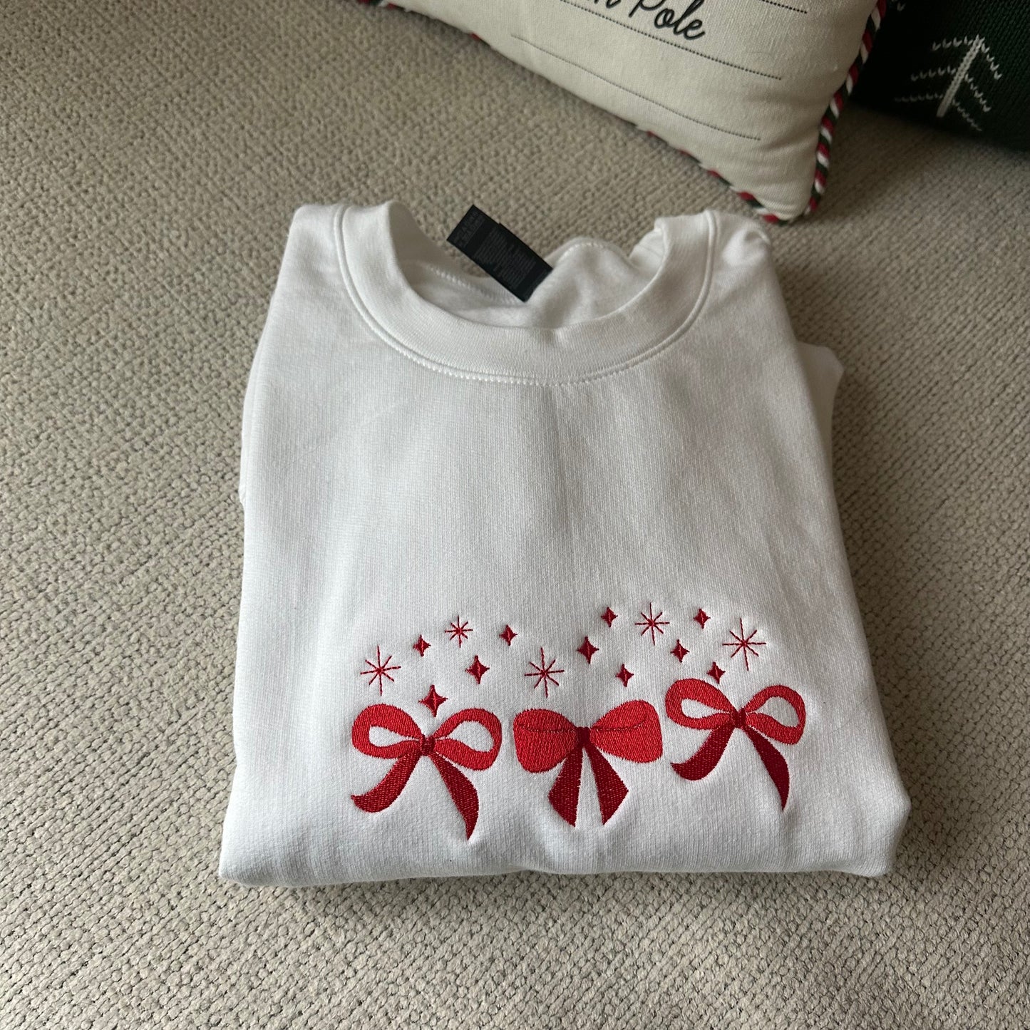 Embroidered Bow Sweatshirt