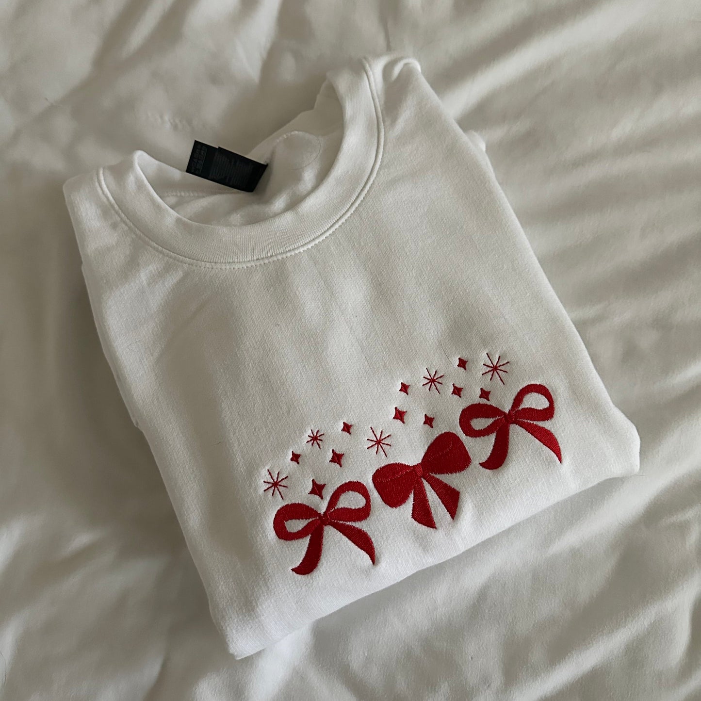 Embroidered Bow Sweatshirt