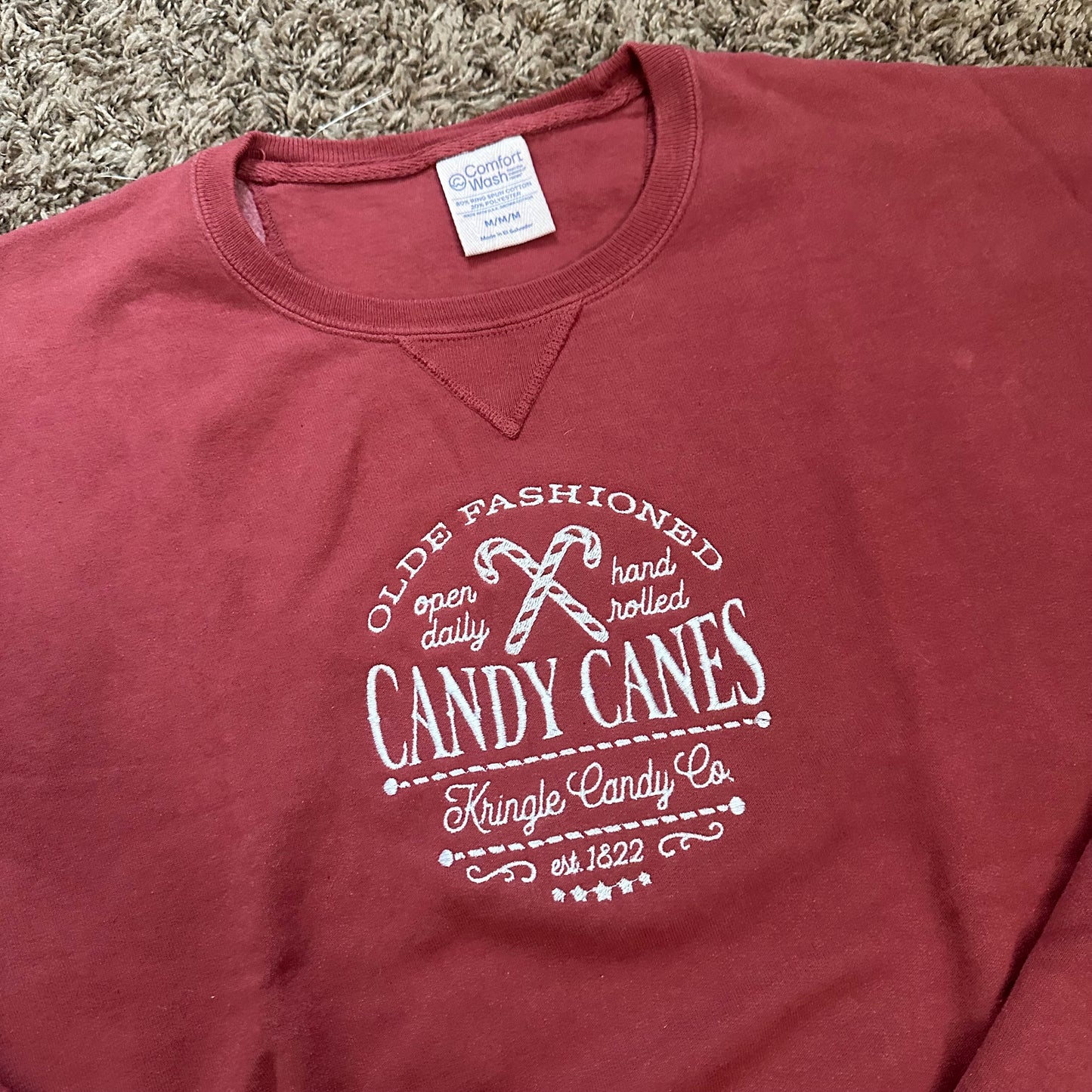 Candy Canes Sweatshirt - Size M - No flaws